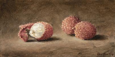 Couloumy_Les _lichis,2023,OelKarton,10x20cm